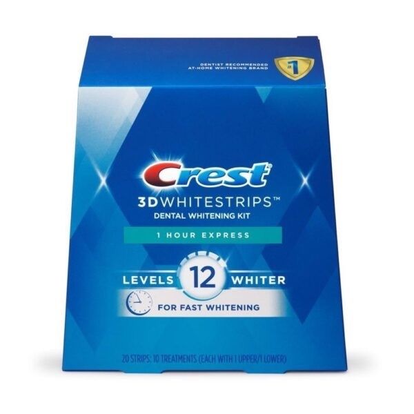 CREST_Miếng Dán Trắng Răng Crest Cấp Tốc 1 Hour Express Whitening Levels 12 Whiter