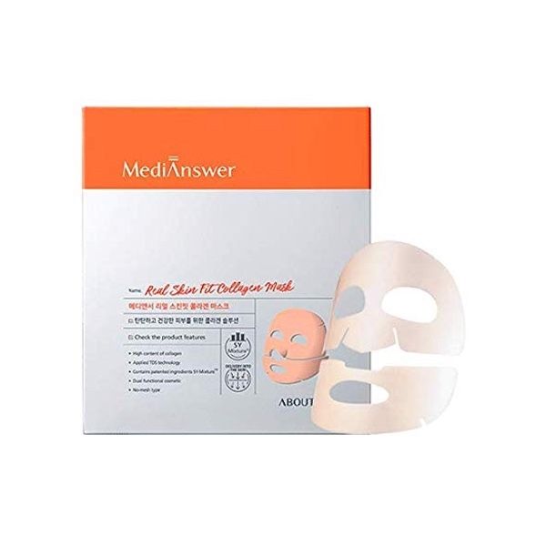 MEDIANSWER_Mặt Nạ Thạch Chống Lão Hoá Real Skin Fit Collagen Mask 35G (Cam)