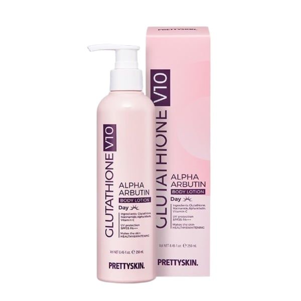 PRETTYSKIN_Kem Dưỡng Thể Trắng Da Ban Ngày Glutathione V10 250ml