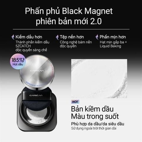 CARSLAN_Phấn Phủ Bột 2.0 Black Magnet Soft Focus Make-Up Powder 02 Siêu Kiềm Dầu 8g