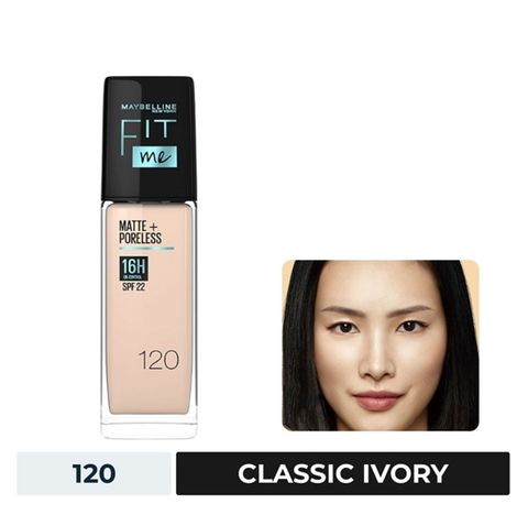 MAYBELLINE_Kem Nền Mịn Nhẹ Kiềm Dầu Chống Nắng Fit Me Matte Poreless #120 Classic Ivory 30ml