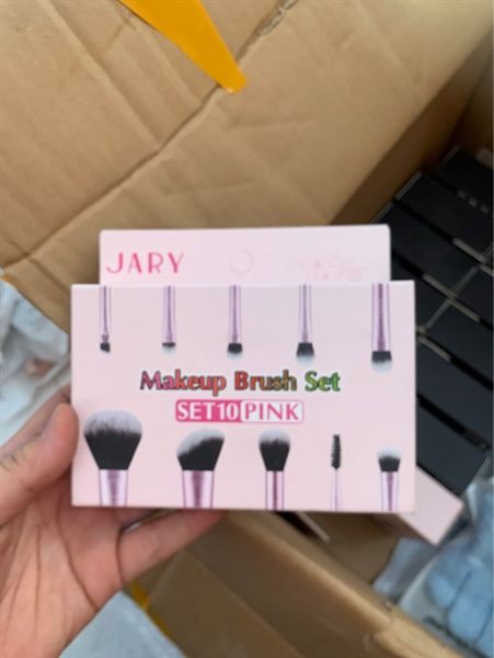 JARY_Bộ Cọ Trang Điểm Makeup Brush Set 10 Cây + túi đựng các màu (Hồng/Đen/Tím)