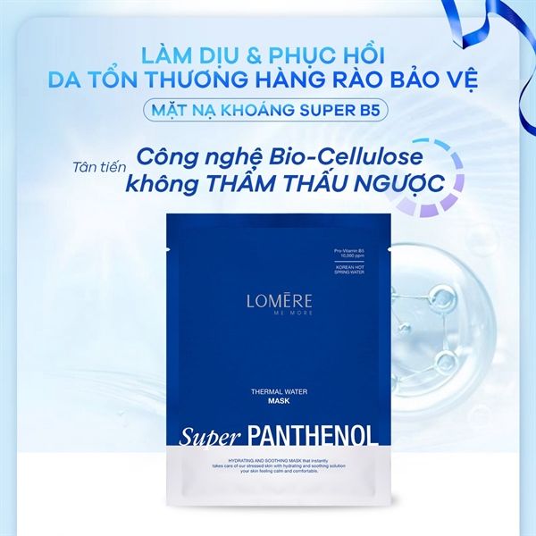 LOMERE_Mặt Nạ Khoáng Super B5 Phục Hồi Cấp Ẩm Thermal Water Mask 23G