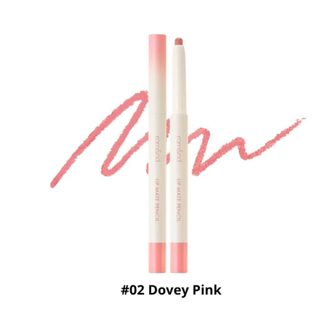 ROMAND_Chì Kẻ Viền Môi 2 Đầu Romand Lip Mate Pencil #02 Dovey Pink 0.5g