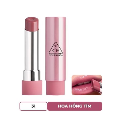 3CE_Son Bóng Dưỡng Ẩm Glazy Lip Glow 31 Lavender Cream 3.2g