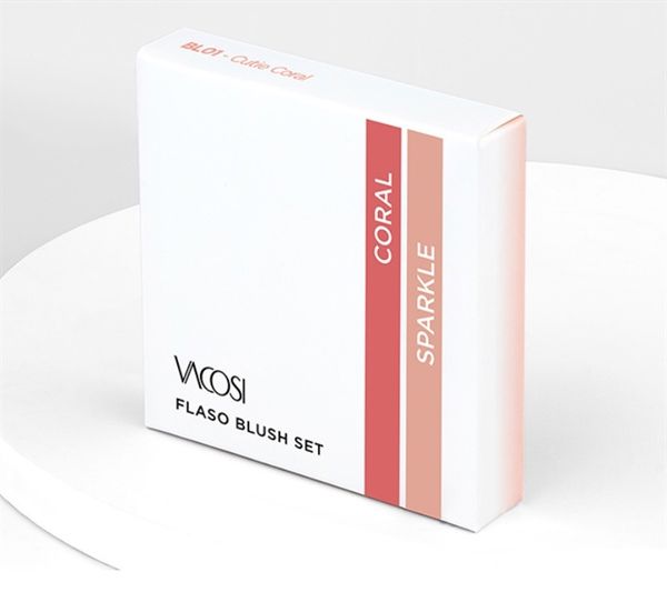 VACOSI_Phấn Má Hồng & Bắt Sáng Flaso Blush Set VP12-BL01 Cutie Coral 8.3g