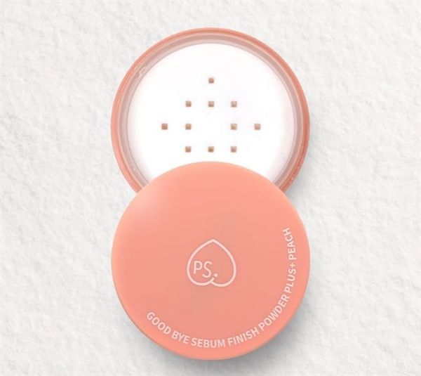PRETTYSKIN_Phấn Phủ Dạng Bột Good Bye Sebum Finish Powder Plus+ Peach 5g (Hộp Hồng)