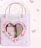 WEILAIYA_Set Quà Sữa Tắm Trắng Da Hoa Trà Niacinamide 450ml + Bông Tắm