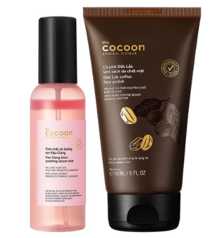 COCOON_Combo Tinh Chất Xịt Dưỡng Sen Hậu Giang 100ml + Tẩy Tế Bào Chết Mặt Cà Phê 150ml
