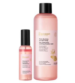 COCOON_Combo Tinh Chất Xịt Dưỡng100ml + Nước Tẩy Trang 500ml Sen Hậu Giang