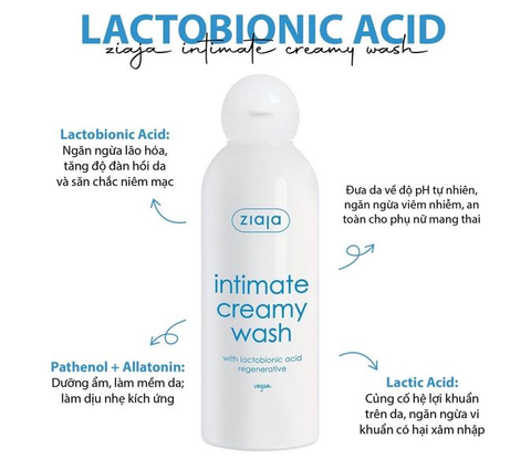 ZIAJA _Dung Dịch Vệ Sinh Phụ Nữ Intima Lactobionic Acid Xanh Dương 200ml