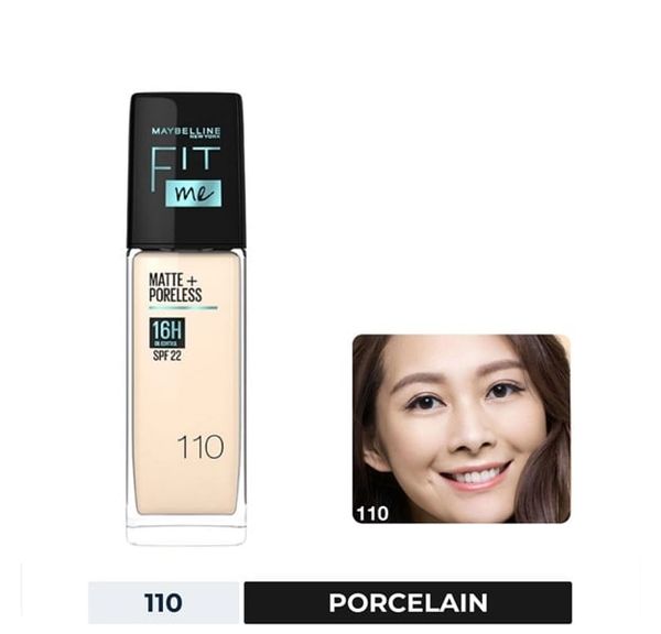 MAYBELLINE_Kem Nền Mịn Nhẹ Kiềm Dầu Chống Nắng Fit Me Matte Poreless #110 Porcelain 30ml