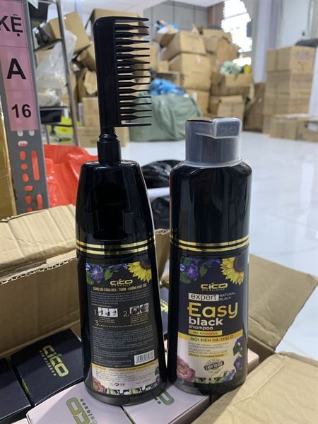 HT_36MaiQeix_Dầu Gội Đen Hà Thủ Ô CICO (Vòi Xịt + Lược Chải) 200ML