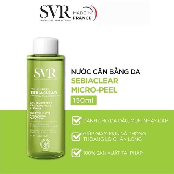 SVR_Toner Dành Cho Da Dầu, Mụn Sebiaclear Micro Peel 150ml