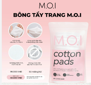 M.O.I_Bông Tẩy Trang 50 miếng
