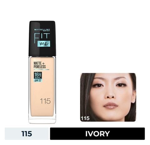 MAYBELLINE_Kem Nền Mịn Nhẹ Kiềm Dầu Chống Nắng Fit Me Matte Poreless #115 Ivory 30ml