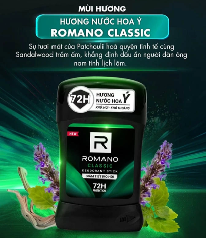 ROMANO_Sáp Ngăn Mùi Giảm Tiết Mồ Hôi Classic  50g