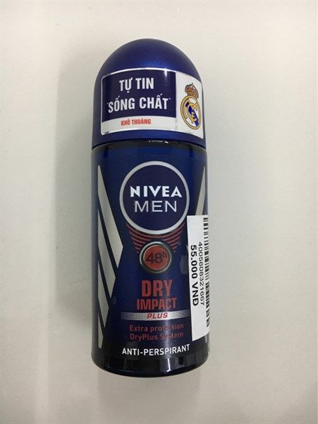 81610 NIVEA_Lăn Ngăn Mùi Men Impact Khô Thoáng 72h 50ml