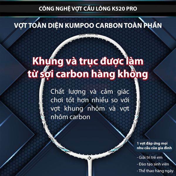 Vợt Cầu Lông Kumpoo k520 pro-4U- đen- Chính Hãng