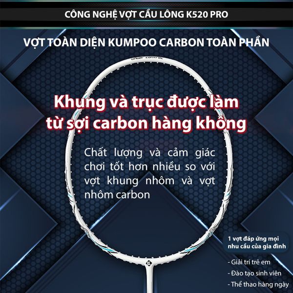 Vợt Cầu Lông Kumpoo k520 pro-4U- Trắng- Chính Hãng
