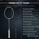 Vợt Cầu Lông Kumpoo k520 pro-4U- Trắng- Chính Hãng