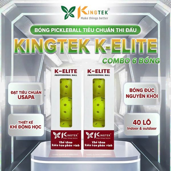 Bóng Pickleball tiêu chuẩn thi đấu Kingtek K-Elite | Hộp 03 bóng