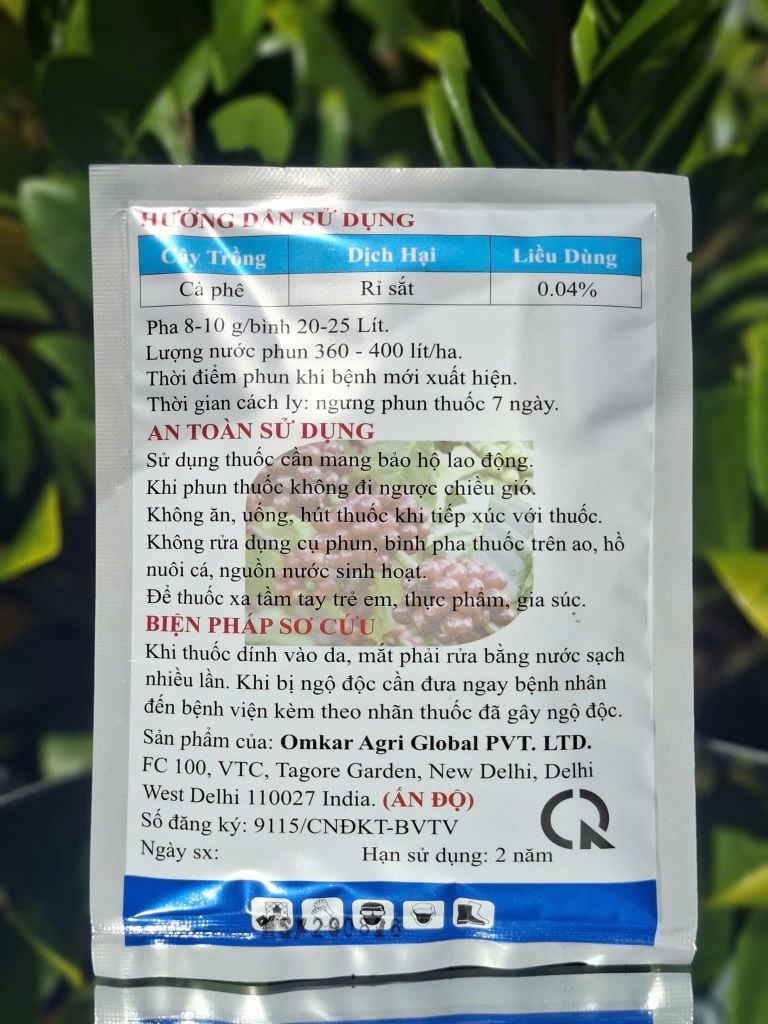 (Gói 10g-60g) Thuốc trừ bệnh YANIBIN 75WG: nhập khẩu Ấn Độ. Hàm lượng hoạt chất cao chiếm 75% - Dạng cốm tan nhanh trong nước, không nóng, mát cây, mát bông, mát trái