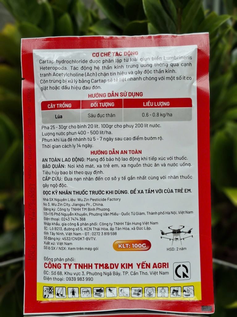 (Gói 100g) Thuốc trừ sâu LEDAN 95SP, Cartap Hydrochloride 95% - Hiệu LEDAN THÁI (bột màu xanh, siêu mịn): đặc trị sâu đục thân, rầy xanh sầu riêng, sâu đục thân, ruồi, bọ trĩ, bọ cánh cứng