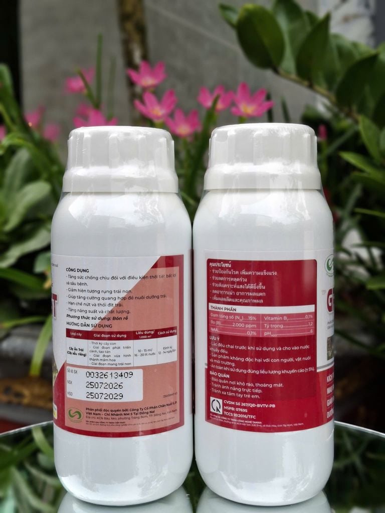 (Chai 500ml) TP GROW FAST: phân bón đa lượng - vi lượng sinh học có chất điều hòa sinh trưởng. Giúp kích trái, mau ra gai, giảm rụng trái, dưỡng trái