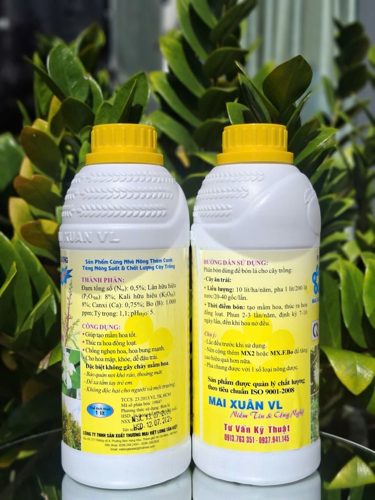 (Chai 1 Lít) Phân bón lá NPK - Trung - Vi lượng MX6 (ra hoa C.A.T)- Thúc ra Hoa Đồng Loạt- Hoa Bung Mạnh- Dễ Đậu Trái