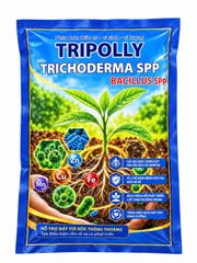(Gói 1 Kg) Phân bón hữu cơ - Vi sinh - Vi lượng TRIPOLLY - Hiệu Trichoderma spp. Bacillus spp.: cung cấp dinh hữu cơ - vi sinh - vi lượng giúp đất tơi xốp, đề kháng nấm bệnh hại rễ cây trồng, tăng hấp thu dinh dưỡng. Phân hủy chất hữu cơ, xác bã thực vật