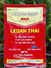 (Gói 100g) Thuốc trừ sâu LEDAN 95SP, Cartap Hydrochloride 95% - Hiệu LEDAN THÁI (bột màu xanh, siêu mịn): đặc trị sâu đục thân, rầy xanh sầu riêng, sâu đục thân, ruồi, bọ trĩ, bọ cánh cứng