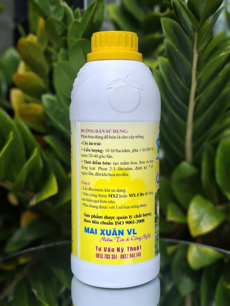 (Chai 1 Lít) Phân bón lá NPK - Trung - Vi lượng MX6 (ra hoa C.A.T)- Thúc ra Hoa Đồng Loạt- Hoa Bung Mạnh- Dễ Đậu Trái