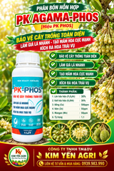 (Chai 1 Lít) Phân bón hỗn hợp PK AGAMA-PHOS [Hiệu PK PHOS]: bảo vệ cây trồng toàn diện, làm già lá nhanh, tạo mầm hoa cực mạnh, kích ra hoa trái vụ