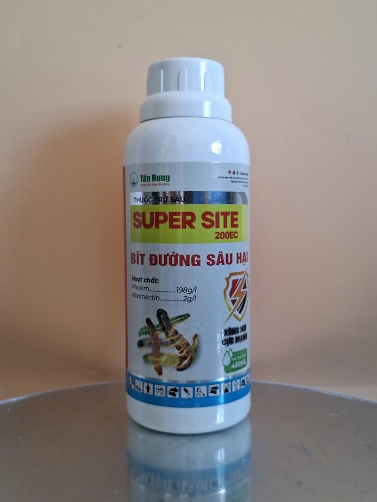 (Chai 480ml) Thuốc Trừ Sâu SUPER SITE 200EC: Bít Đường Sâu Hại, diệt sâu bằng 4 cơ chế tiếp xúc, vị độc, thấm sâu, xông hơi.