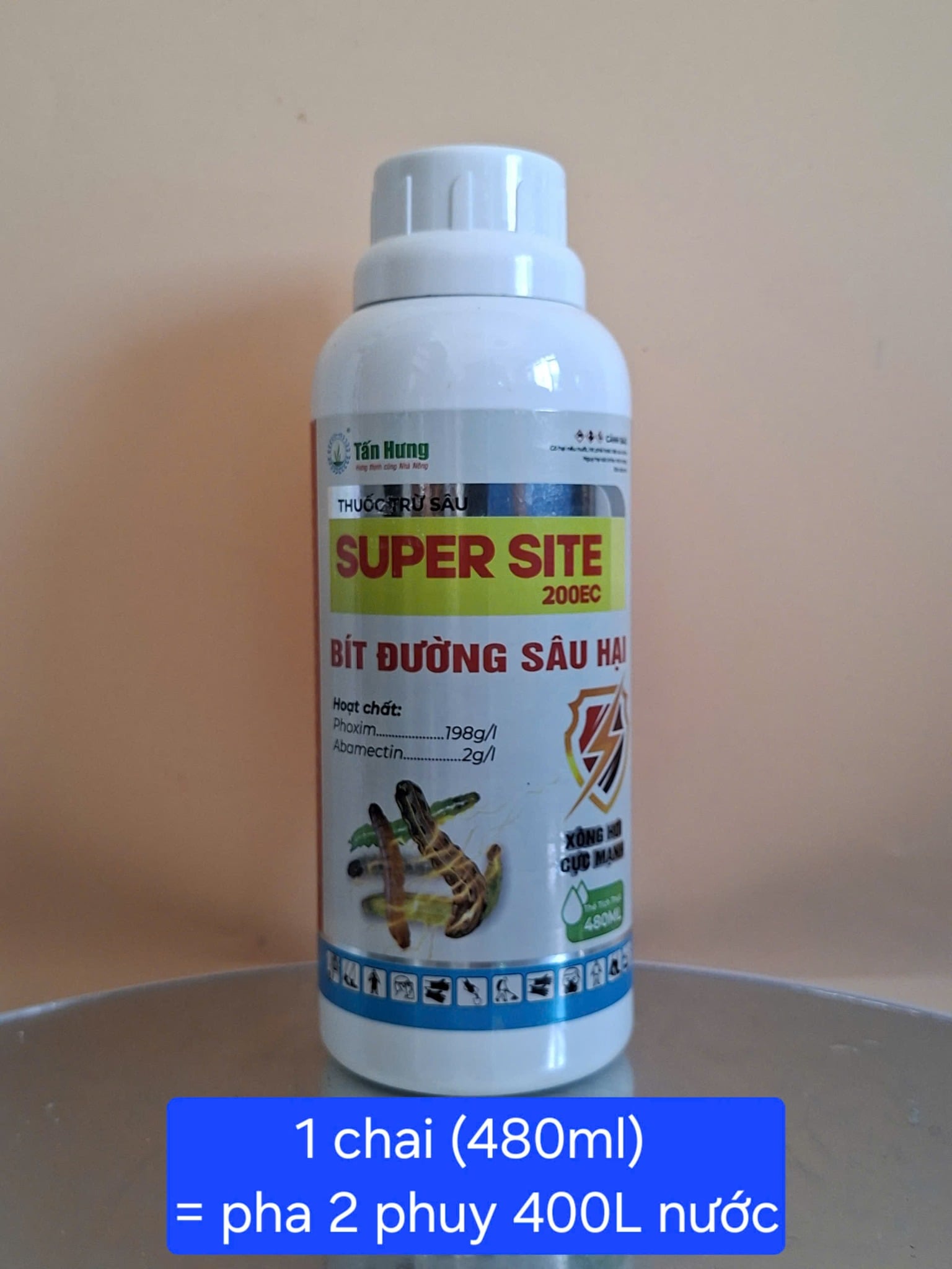 (Chai 480ml) Thuốc Trừ Sâu SUPER SITE 200EC: Bít Đường Sâu Hại, diệt sâu bằng 4 cơ chế tiếp xúc, vị độc, thấm sâu, xông hơi.