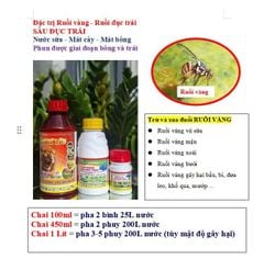 Thuốc trị ruồi vàng, ruồi đục quả, sâu đục trái cây vú sữa, ruồi vàng xoài, ruồi vàng mận, táo, ruồi vàng hại mướp, ớt, khổ qua, bầu bí, dưa leo