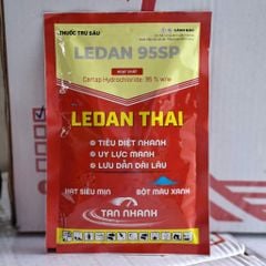 (Gói 100g) Thuốc trừ sâu LEDAN 95SP, Cartap Hydrochloride 95% - Hiệu LEDAN THÁI (bột màu xanh, siêu mịn): đặc trị sâu đục thân, rầy xanh sầu riêng, sâu đục thân, ruồi, bọ trĩ, bọ cánh cứng
