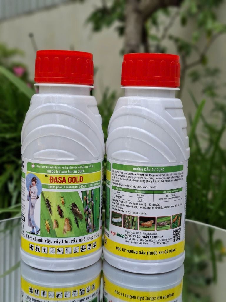 (Chai 450ml) Thuốc trừ sâu FORCIN 50EC Hiệu ĐASA GOLD: chết nhanh rầy, rầy lớn, rầy nhỏ, ung trứng. Chuyên dùng phòng trừ các loài chích hút, đặc biệt là rầy nâu, bọ trĩ