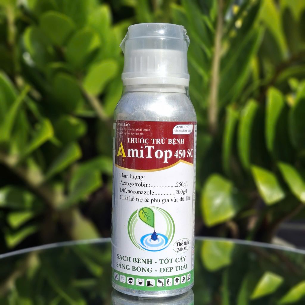 (Chai 100ml-240ml) Thuốc trừ bệnh Amitop 450SC (nhập khẩu Ấn độ) trừ bệnh đốm lá, sương mai, thán thư, thối trái trên rau màu, khổ qua, bầu bí dưa chuột, dưa leo, phóng đọt, mập đọt, không nóng