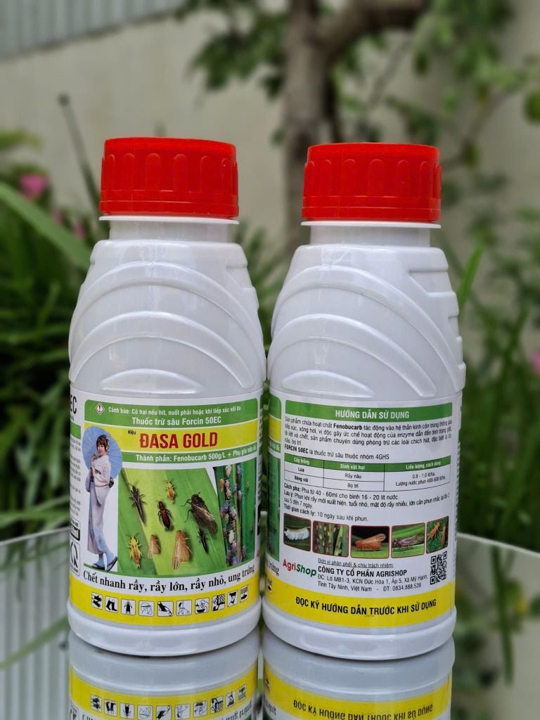 (Chai 450ml) Thuốc trừ sâu FORCIN 50EC Hiệu ĐASA GOLD: chết nhanh rầy, rầy lớn, rầy nhỏ, ung trứng. Chuyên dùng phòng trừ các loài chích hút, đặc biệt là rầy nâu, bọ trĩ