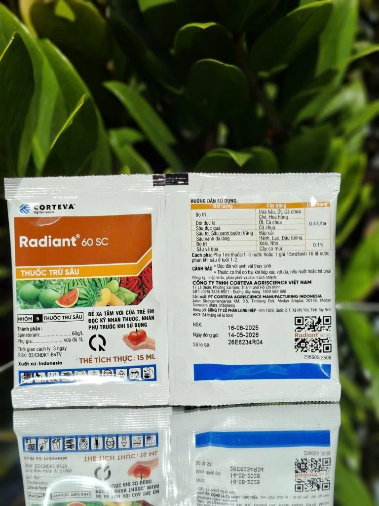 Thuốc trừ sâu RADIANT 60SC (15ml) – Thuốc trừ sâu sinh học, trị bọ trĩ, sâu đục quả & sâu tơ rau màu