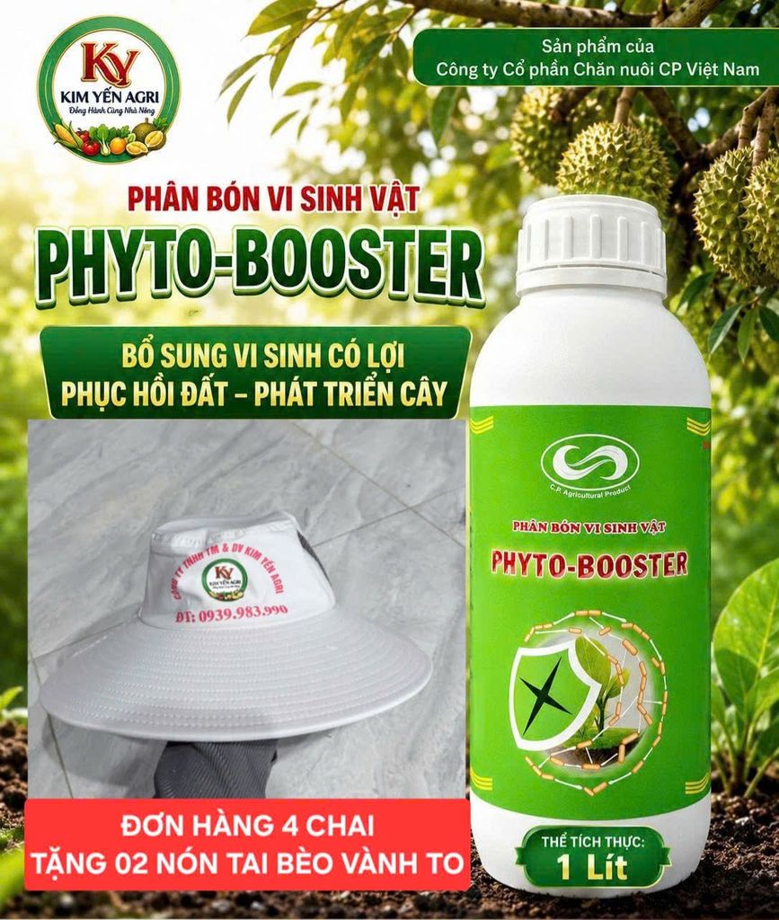 (Chai 1 Lít) Phân Bón Vi Sinh Vật PHYTO-BOOSTER: Kích thích tăng trưởng, rễ mạnh, cây lớn nhanh, tăng sức đề kháng cho cây, hạn chế sâu bệnh. Cải tạo đất, tăng độ phì nhiêu cho đất trồng