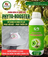 (Chai 1 Lít) Phân Bón Vi Sinh Vật PHYTO-BOOSTER: Kích thích tăng trưởng, rễ mạnh, cây lớn nhanh, tăng sức đề kháng cho cây, hạn chế sâu bệnh. Cải tạo đất, tăng độ phì nhiêu cho đất trồng