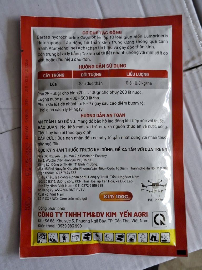 (Gói 100g) Thuốc trừ sâu LEDAN 95SP, Cartap Hydrochloride 95% - Hiệu LEDAN THÁI (bột màu xanh, siêu mịn): đặc trị sâu đục thân, rầy xanh sầu riêng, sâu đục thân, ruồi, bọ trĩ, bọ cánh cứng