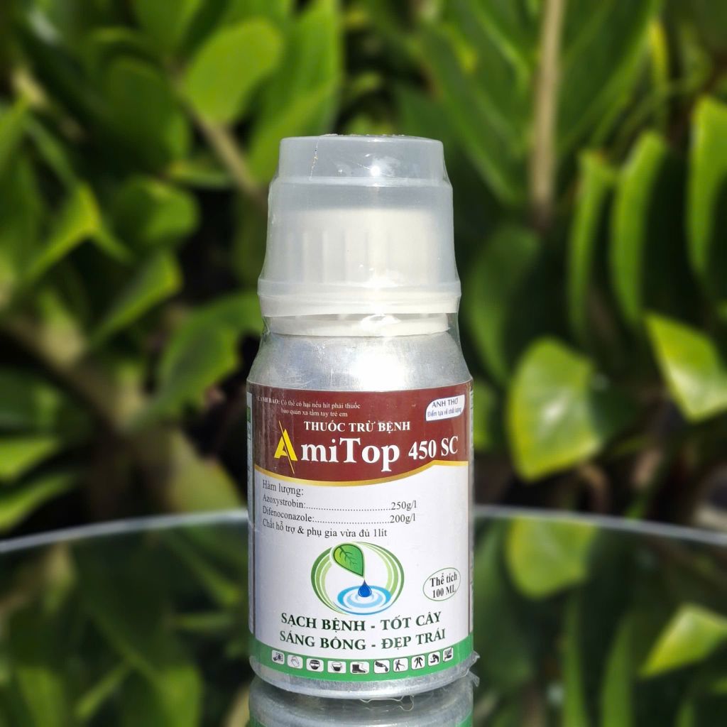 (Chai 100ml-240ml) Thuốc trừ bệnh Amitop 450SC (nhập khẩu Ấn độ) trừ bệnh đốm lá, sương mai, thán thư, thối trái trên rau màu, khổ qua, bầu bí dưa chuột, dưa leo, phóng đọt, mập đọt, không nóng
