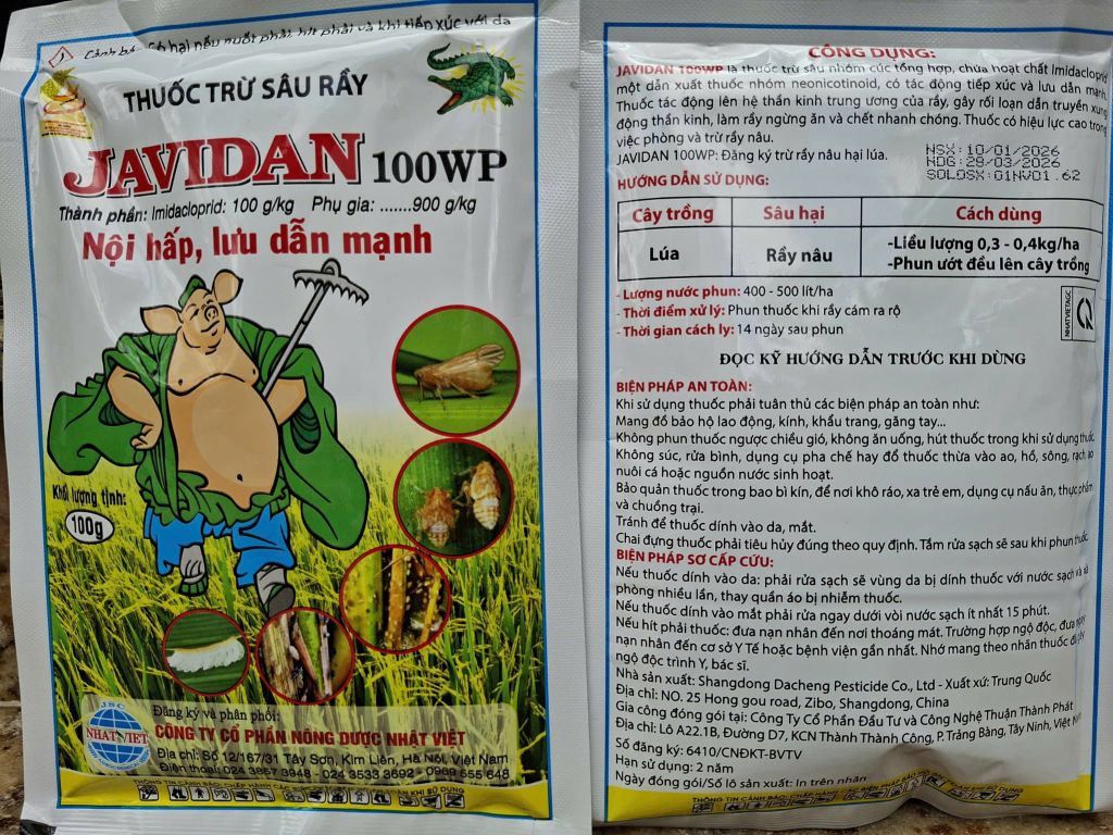 (Gói 100g) THUỐC TRỪ SÂU JAVIDAN 100WP: chuyên trừ rầy nâu, nội hấp, lưu dẫn mạnh