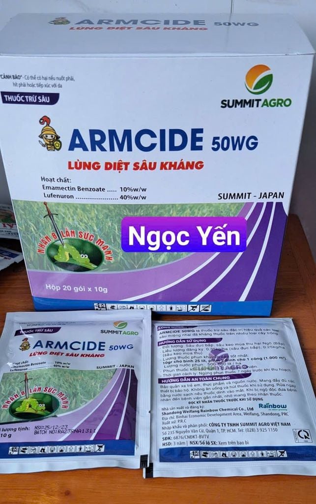Thuốc trừ sâu ARMCIDE 50WG [Summit Agro] - Gói 10gam-Emamectin benzoate 10%w/w+ Lufenuron 40%w/w-diệt sâu khoang