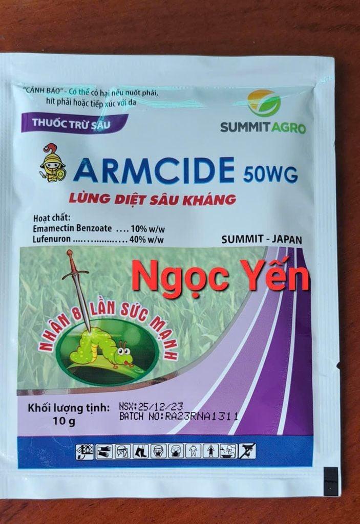 Thuốc trừ sâu ARMCIDE 50WG [Summit Agro] - Gói 10gam-Emamectin benzoate 10%w/w+ Lufenuron 40%w/w-diệt sâu khoang