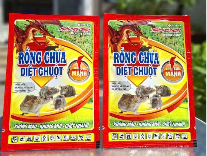 (20gam) HICATE 0.25WP, hiệu Rồng Chúa Diệt chuột Naka - Bromadiolone 0.25%: Dẫn dụ kích thích chuột ăn bã mồi, chuột chết nhanh
